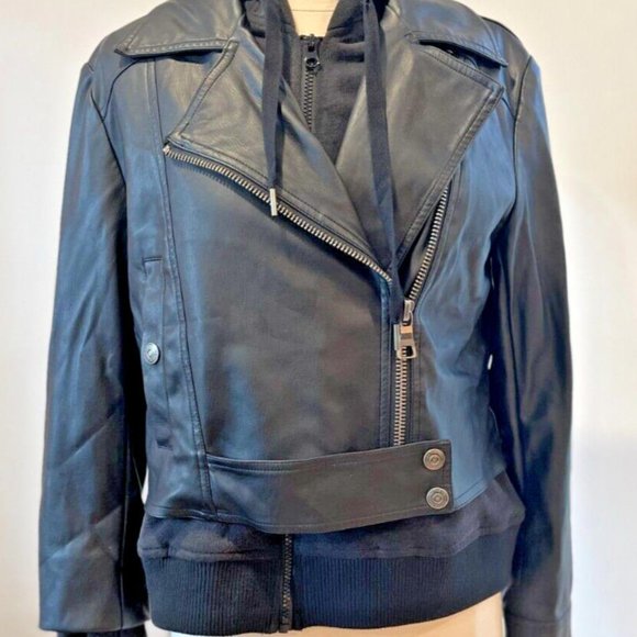 Free People It Girl Vegan Blazer Moto Jacket Black Size Xs Orig. $178. - Picture 2 of 10